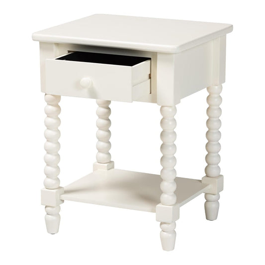 Baxton Studio - Raynera End Table in White - JY25A033-White Wooden-ET view 2