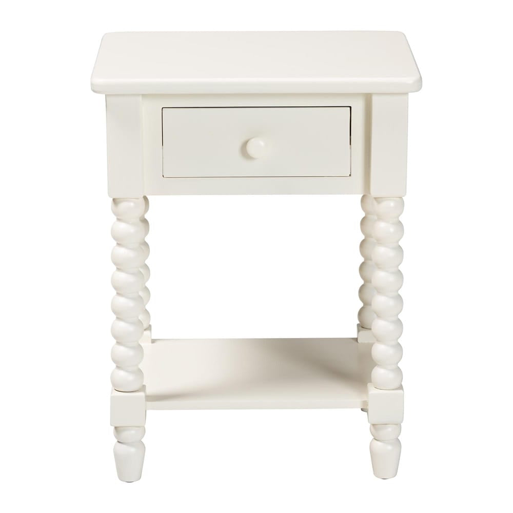 Baxton Studio - Raynera End Table in White - JY25A033-White Wooden-ET view 3
