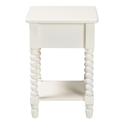 Baxton Studio - Raynera End Table in White - JY25A033-White Wooden-ET view 4
