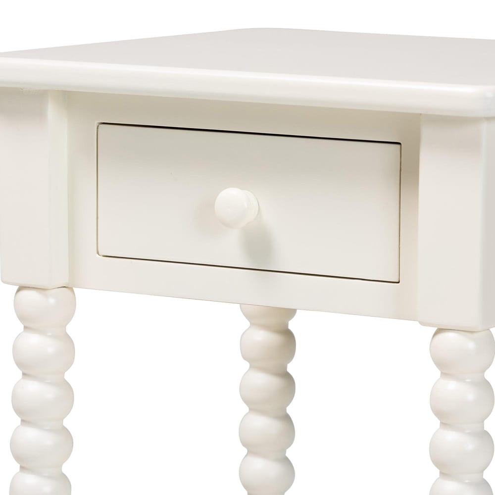 Baxton Studio - Raynera End Table in White - JY25A033-White Wooden-ET view 6
