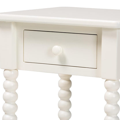Baxton Studio - Raynera End Table in White - JY25A033-White Wooden-ET view 6