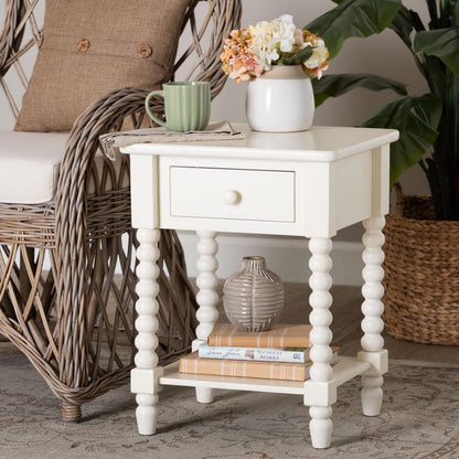 Baxton Studio - Raynera End Table in White - JY25A033-White Wooden-ET view 9