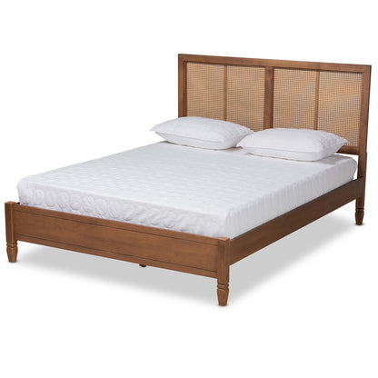 Baxton Studio - Redmond Queen Size Bed in Walnut Brown  - MG-0021-4-Walnut-Queen view 1