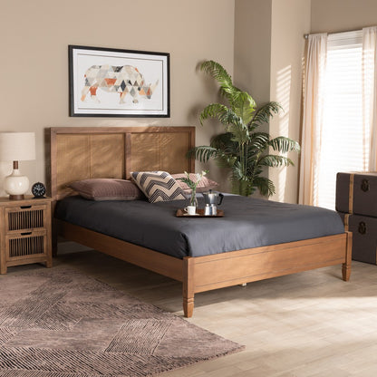 Baxton Studio - Redmond Queen Size Bed in Walnut Brown  - MG-0021-4-Walnut-Queen view 6