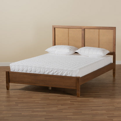 Baxton Studio - Redmond Queen Size Bed in Walnut Brown  - MG-0021-4-Walnut-Queen view 7