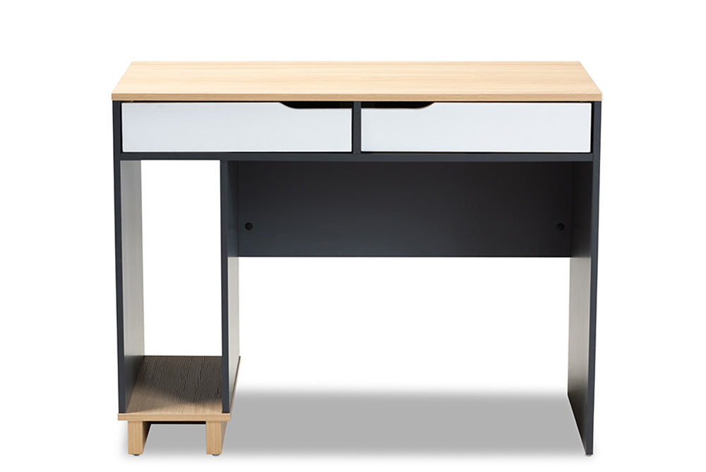 Baxton Studio - Reed Desk - ST8001-Oak/Grey/White-Desk view 3