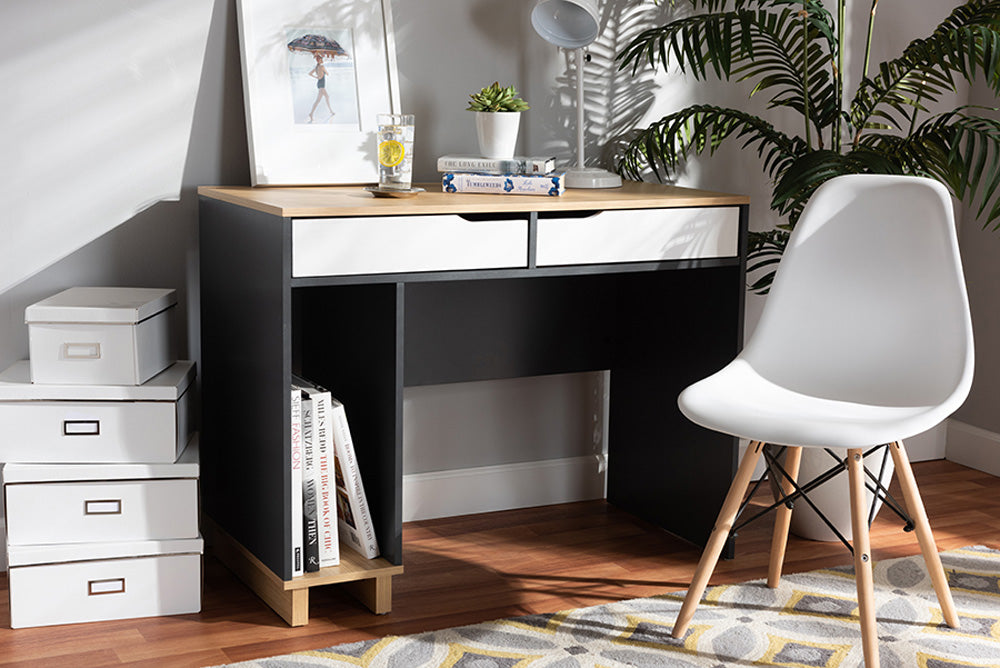 Baxton Studio - Reed Desk - ST8001-Oak/Grey/White-Desk view 5