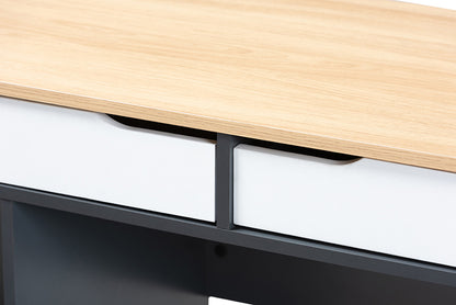 Baxton Studio - Reed Desk - ST8001-Oak/Grey/White-Desk view 6