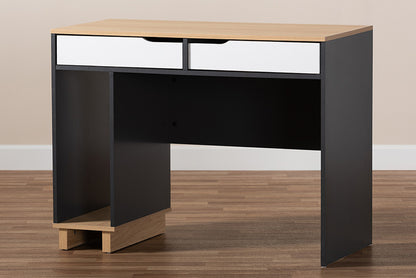 Baxton Studio - Reed Desk - ST8001-Oak/Grey/White-Desk view 7