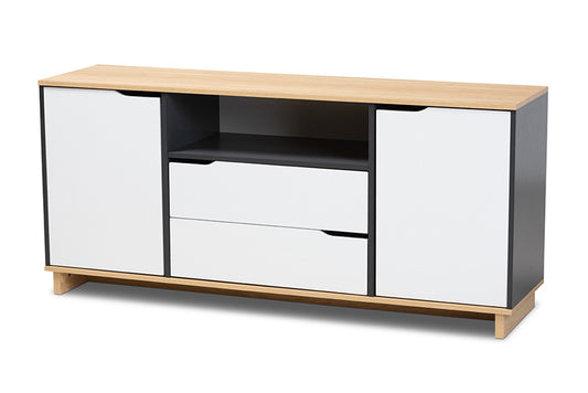 Baxton Studio - Reed Sideboard - MPC8005-Oak/Grey/White-Sideboard view 1