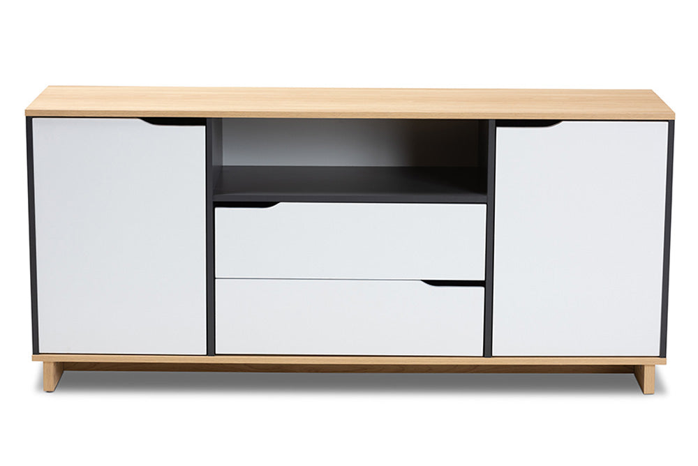 Baxton Studio - Reed Sideboard - MPC8005-Oak/Grey/White-Sideboard view 3