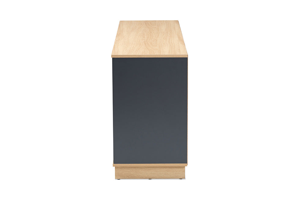 Baxton Studio - Reed Sideboard - MPC8005-Oak/Grey/White-Sideboard view 4