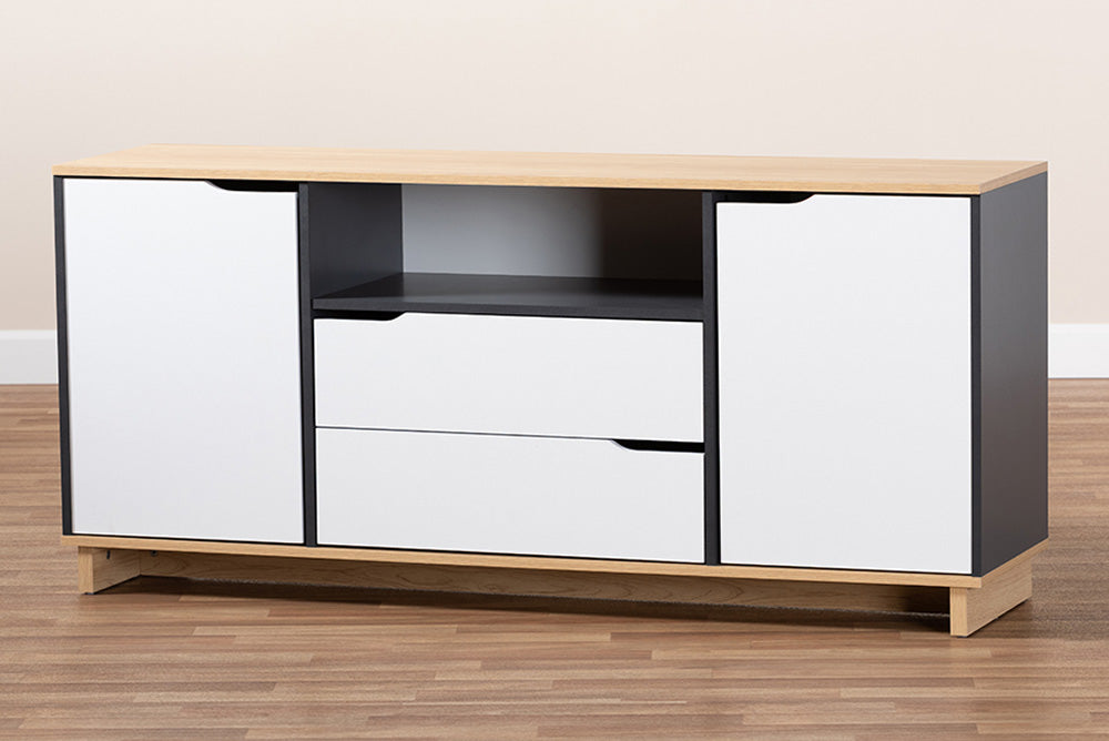 Baxton Studio - Reed Sideboard - MPC8005-Oak/Grey/White-Sideboard view 8