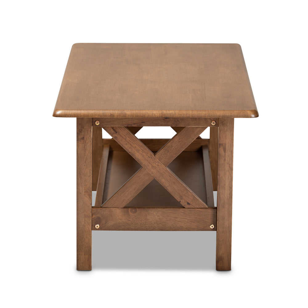 Baxton Studio - Reese Coffee Table in Brown - SW5208-Walnut-M17-CT view 3