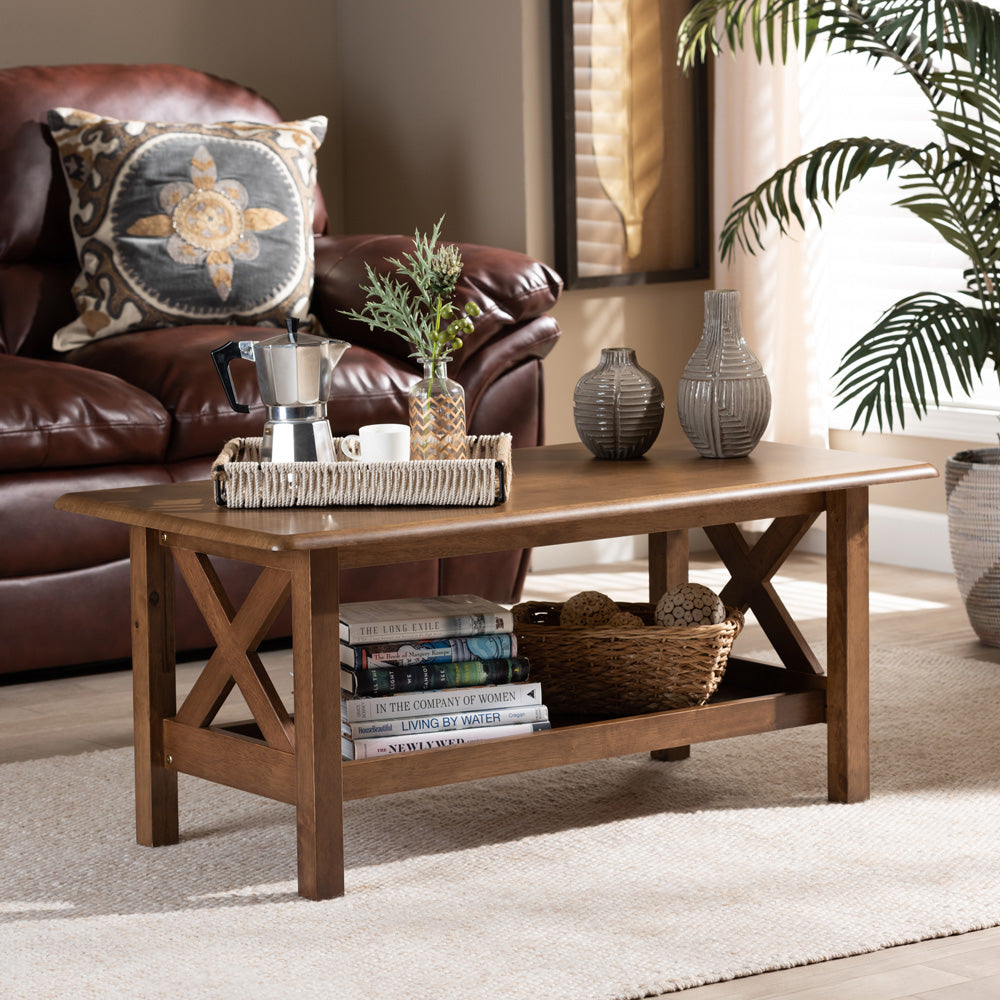 Baxton Studio - Reese Coffee Table in Brown - SW5208-Walnut-M17-CT view 6