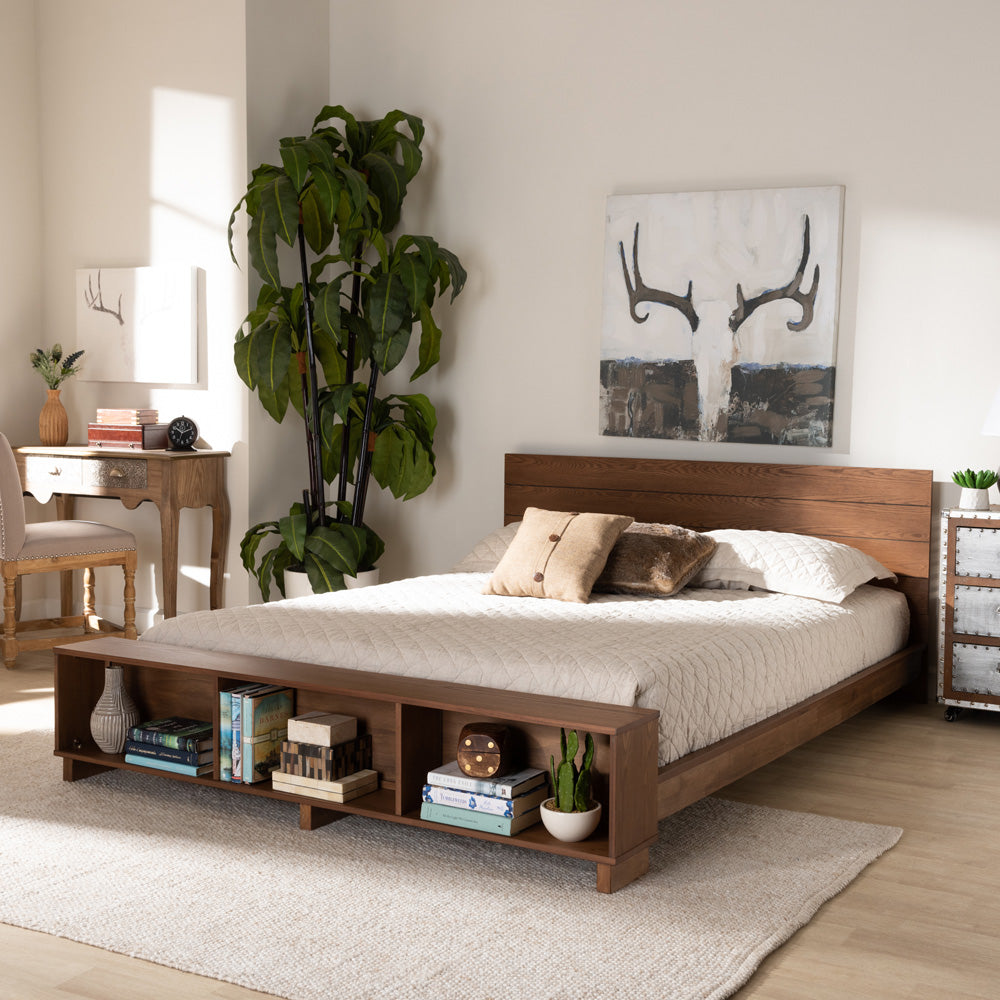 Baxton Studio - Regina Full Size Bed in Ash walnut - MG0017-Ash Walnut-Full view 6