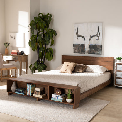 Baxton Studio - Regina Full Size Bed in Ash walnut - MG0017-Ash Walnut-Full view 6