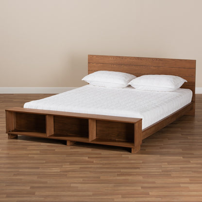 Baxton Studio - Regina Full Size Bed in Ash walnut - MG0017-Ash Walnut-Full view 7
