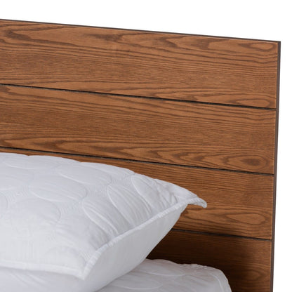 Baxton Studio - Regina Queen Size Bed in Ash walnut - MG0017-Ash Walnut-Queen view 4