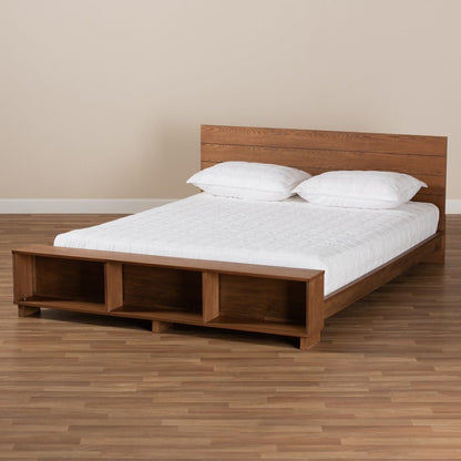 Baxton Studio - Regina Queen Size Bed in Ash walnut - MG0017-Ash Walnut-Queen view 7