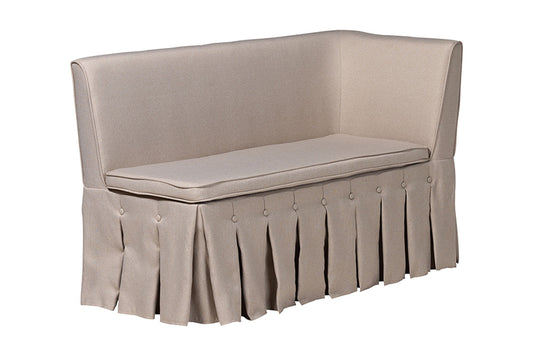 Baxton Studio - Reginald Dining Bench - Reginald-Light Beige/Walnut-3PC Dining Nook Set view 2