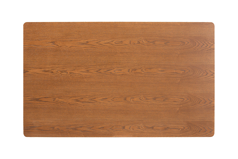 Baxton Studio - Reginald Dining Bench - Reginald-Light Beige/Walnut-3PC Dining Nook Set view 6
