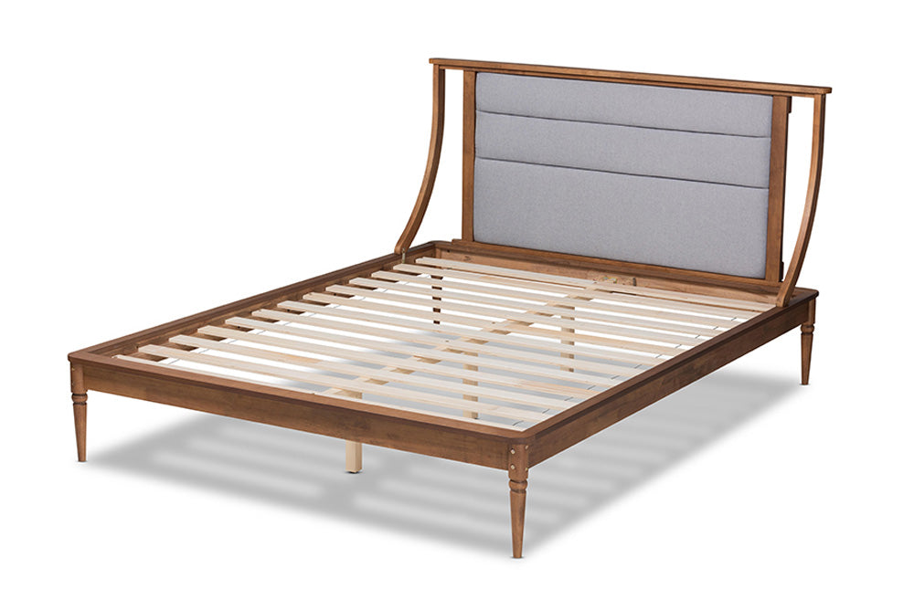 Baxton Studio - Regis King Size Bed - MG0067-Light Grey/Walnut-King view 3