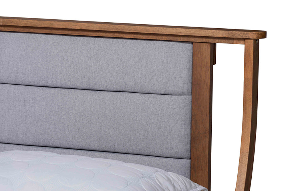 Baxton Studio - Regis King Size Bed - MG0067-Light Grey/Walnut-King view 4