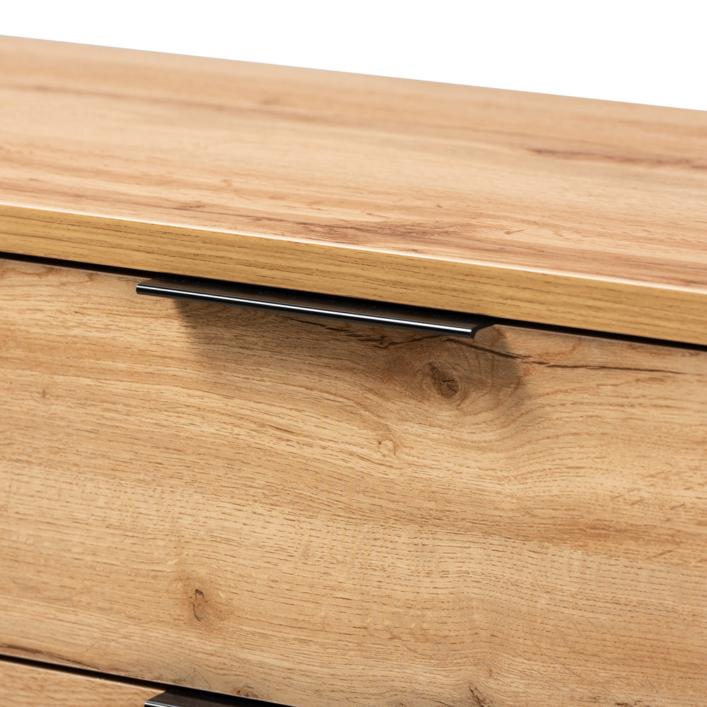 Baxton Studio - Reid Dresser in Oak/Black - CH8000-Oak/Black-4DW-Dresser view 5