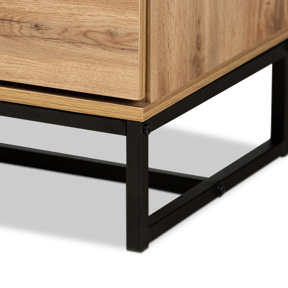 Baxton Studio - Reid Dresser in Oak/Black - CH8000-Oak/Black-4DW-Dresser view 6
