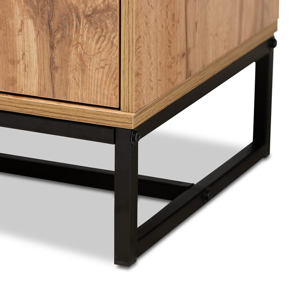 Baxton Studio - Reid Sideboard in Oak/Black - MPC8007-Oak/Black-Sideboard view 6