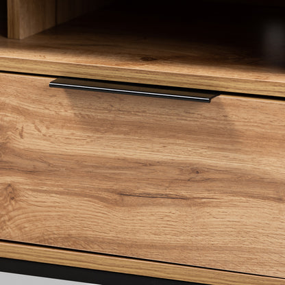 Baxton Studio - Reid TV Stand in Oak/Black - TV8007-Oak/Black-TV view 5