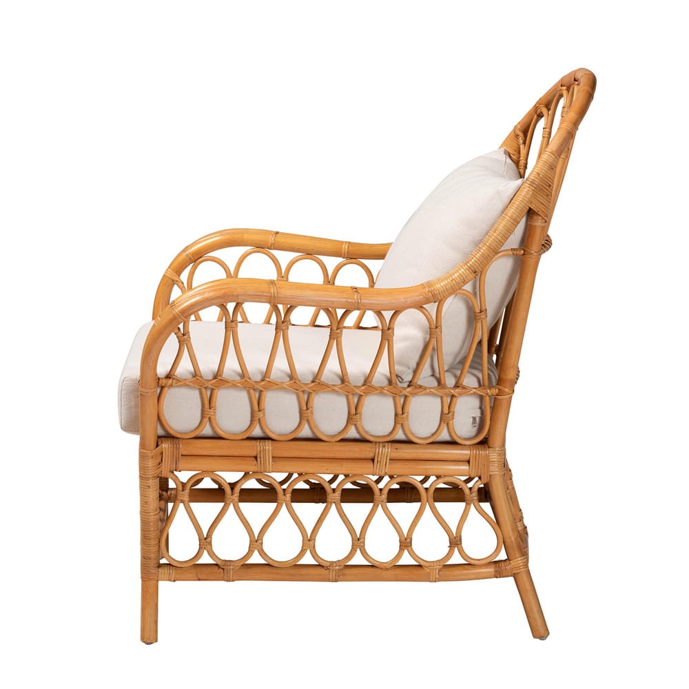 Baxton Studio - Reina Chair in Light Honey - Regal 2-Light Honey Rattan-CC view 3