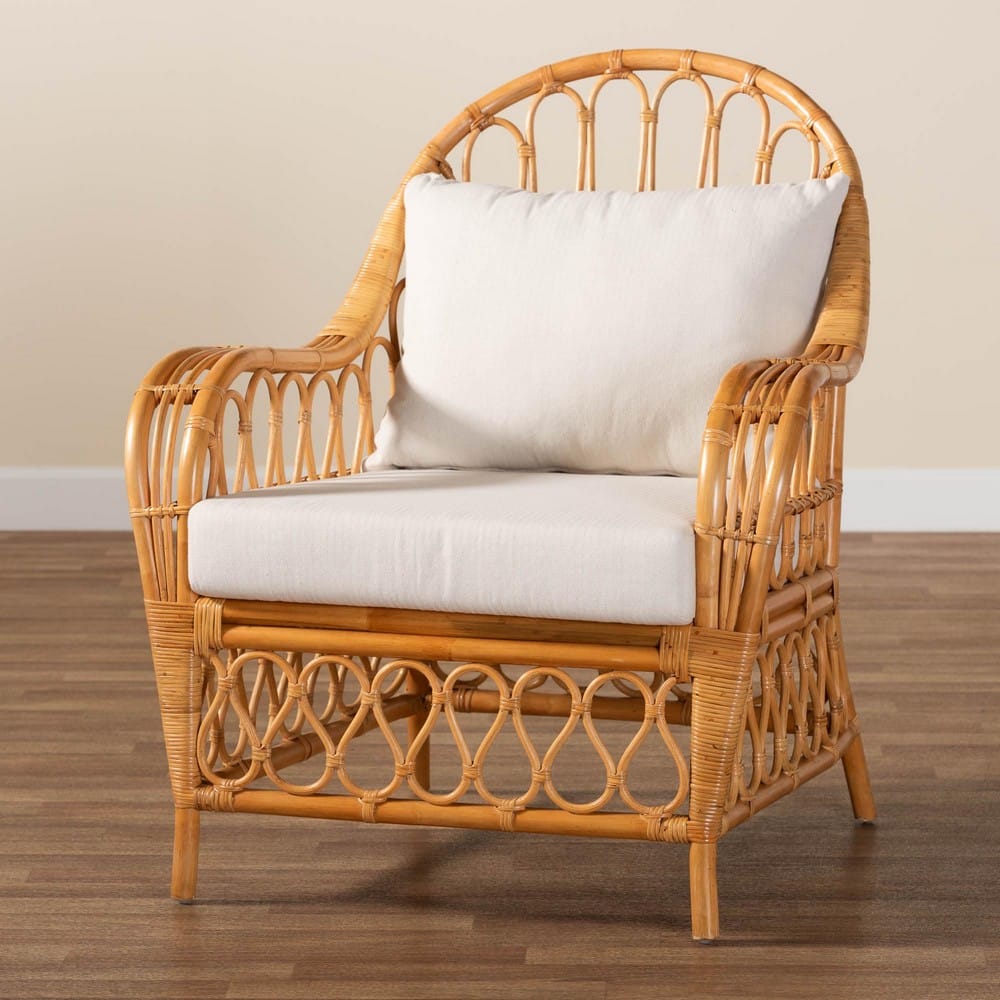 Baxton Studio - Reina Chair in Light Honey - Regal 2-Light Honey Rattan-CC view 9