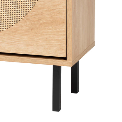 Baxton Studio - Remus Shoe Cabinet in Light Oak/Black - LC231201-Tan-Shoe Cabinet view 6