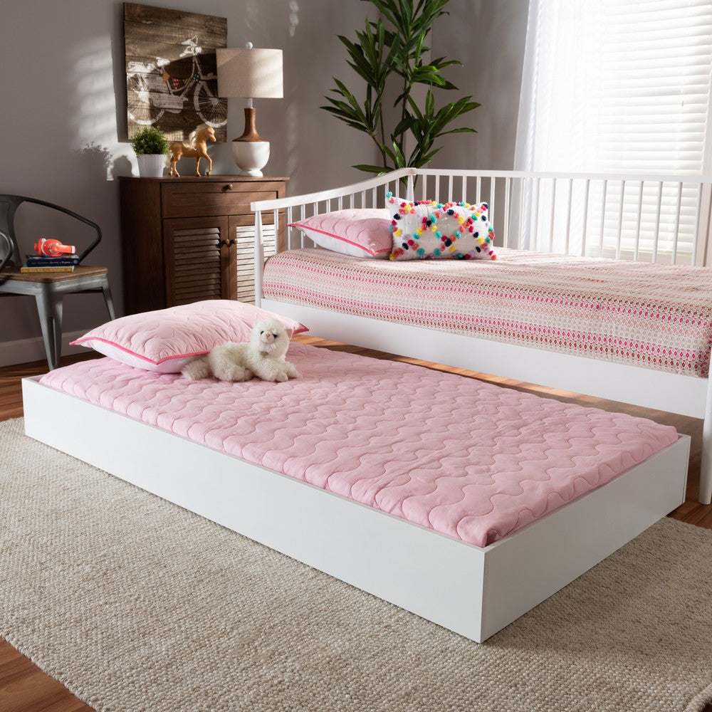 Baxton Studio - Renata Trundle in White - Renata-White-Trundle view 4