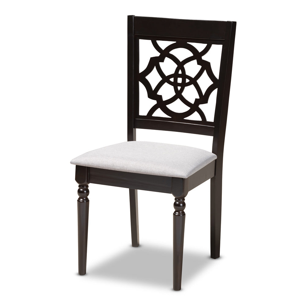 Baxton Studio - Renaud Dining Set in Gray/Espresso - RH332C-Grey/Dark Brown-5PC Dining Set view 2