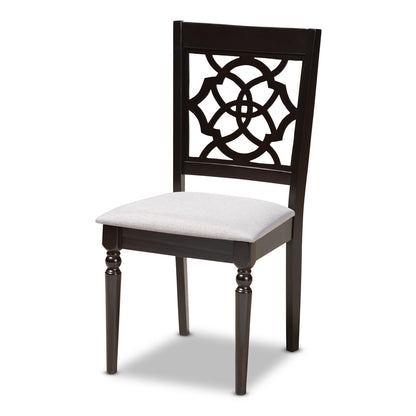 Baxton Studio - Renaud Dining Set in Gray/Espresso - RH332C-Grey/Dark Brown-5PC Dining Set view 2