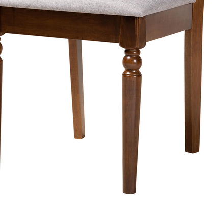 Baxton Studio - Renaud Dining Set in Grey/Walnut Brown - Felicia-Grey/Walnut-5PC Dining Set view 6