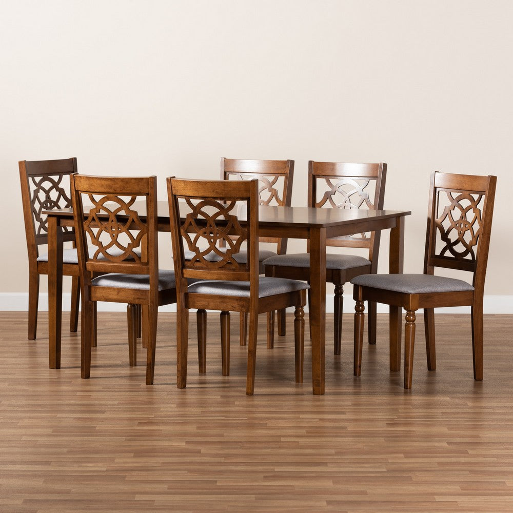 Baxton Studio - Renaud Dining Set in Grey/Walnut Brown - RH332C-Grey/Walnut-DC-7PC Dining Set view 8
