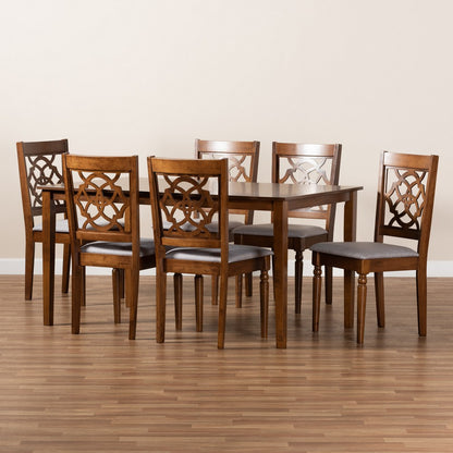 Baxton Studio - Renaud Dining Set in Grey/Walnut Brown - RH332C-Grey/Walnut-DC-7PC Dining Set view 8