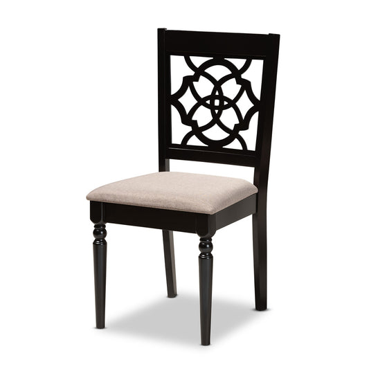 Baxton Studio - Renaud Dining Set in Sand/dark brown - RH332C-Sand/Dark Brown-7PC Dining Set view 2