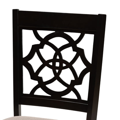 Baxton Studio - Renaud Dining Set in Sand/dark brown - RH332C-Sand/Dark Brown-7PC Dining Set view 5
