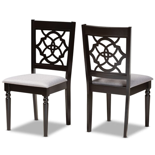 Baxton Studio - Renaud Set of 2 Dining Chairs in Grey/dark brown - RH332C-Grey/Dark Brown-DC-2PK view 1