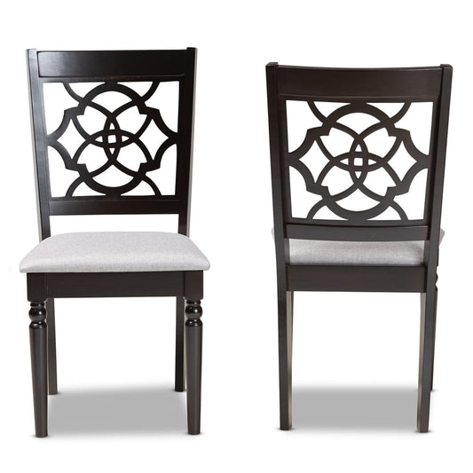 Baxton Studio - Renaud Set of 2 Dining Chairs in Grey/dark brown - RH332C-Grey/Dark Brown-DC-2PK view 2