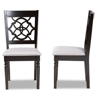 Baxton Studio - Renaud Set of 2 Dining Chairs in Grey/dark brown - RH332C-Grey/Dark Brown-DC-2PK view 3