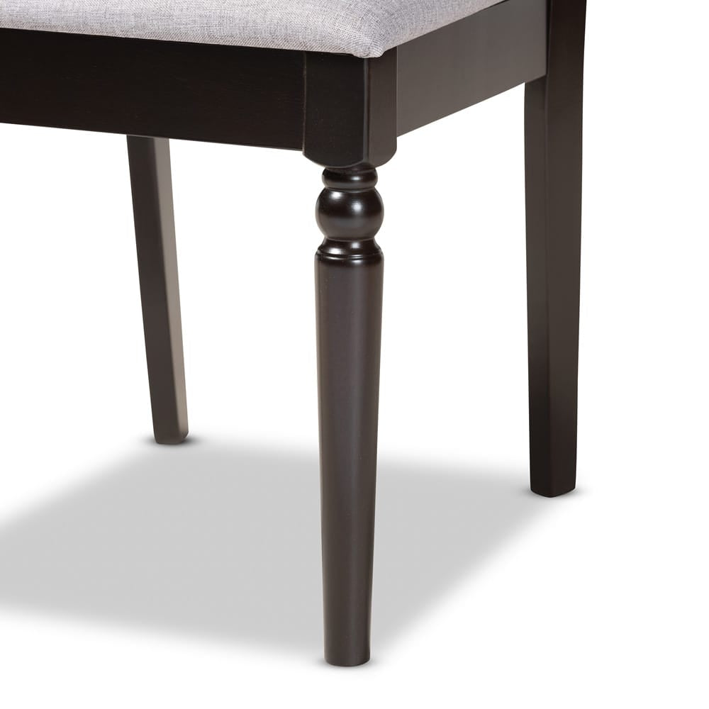 Baxton Studio - Renaud Set of 2 Dining Chairs in Grey/dark brown - RH332C-Grey/Dark Brown-DC-2PK view 5