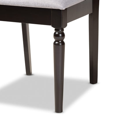 Baxton Studio - Renaud Set of 2 Dining Chairs in Grey/dark brown - RH332C-Grey/Dark Brown-DC-2PK view 5