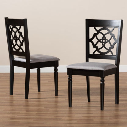 Baxton Studio - Renaud Set of 2 Dining Chairs in Grey/dark brown - RH332C-Grey/Dark Brown-DC-2PK view 7