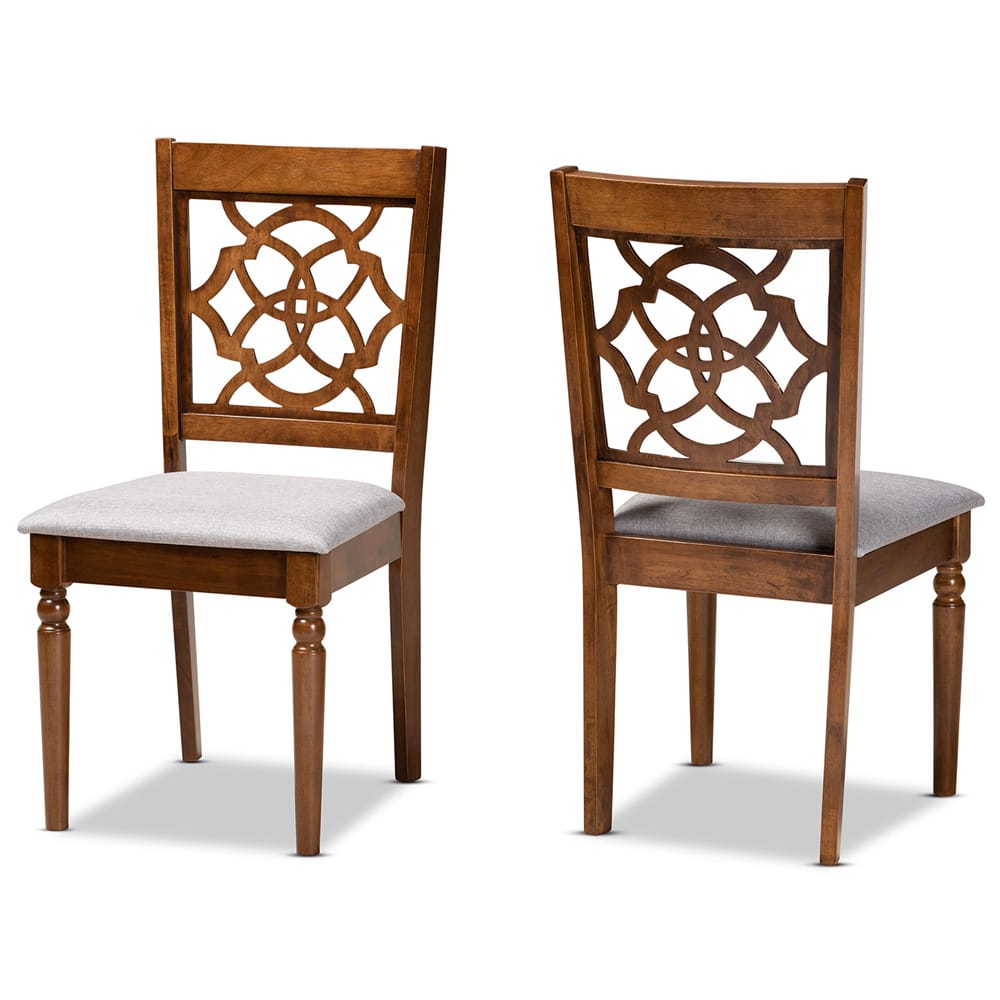 Baxton Studio - Renaud Set of 2 Dining Chairs in Grey/Walnut Brown - RH332C-Grey/Walnut-DC-2PK view 1